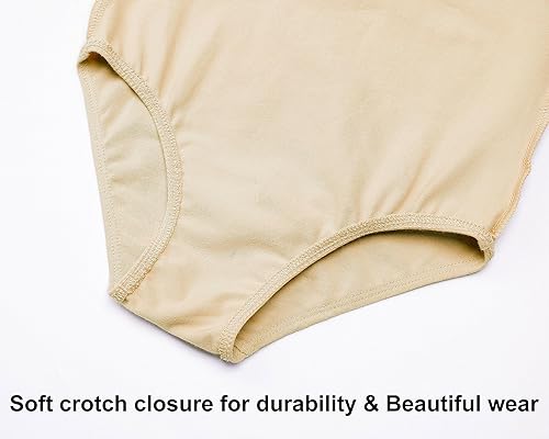 Miniatura 5 de Domusgo Camisola de ballet para niñas, sin costuras, ropa interior suave para niños pequeños, adolescentes, rosa, negro, nude, blanco, morado