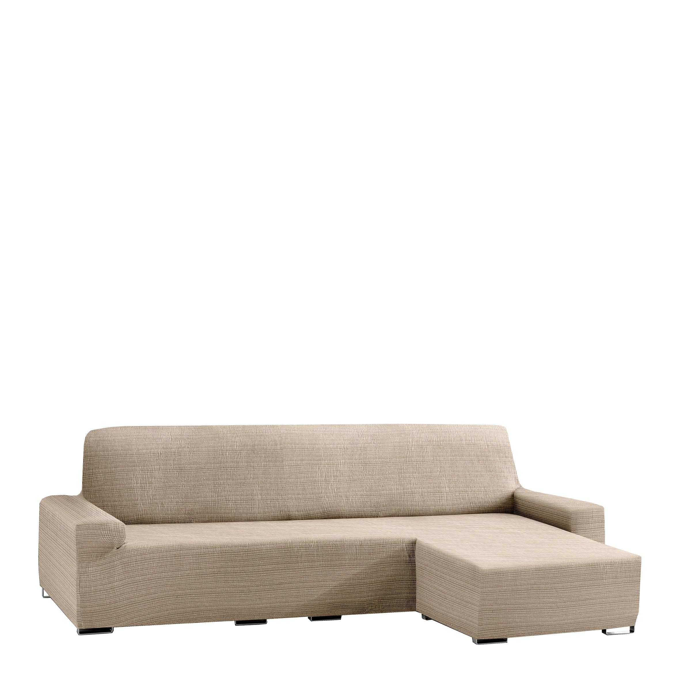 Eysa Aquiles Elastic Chaise Longue Short Arm Right, Polyester-Cotton, Ecru, 43 x 37 x 14 cm