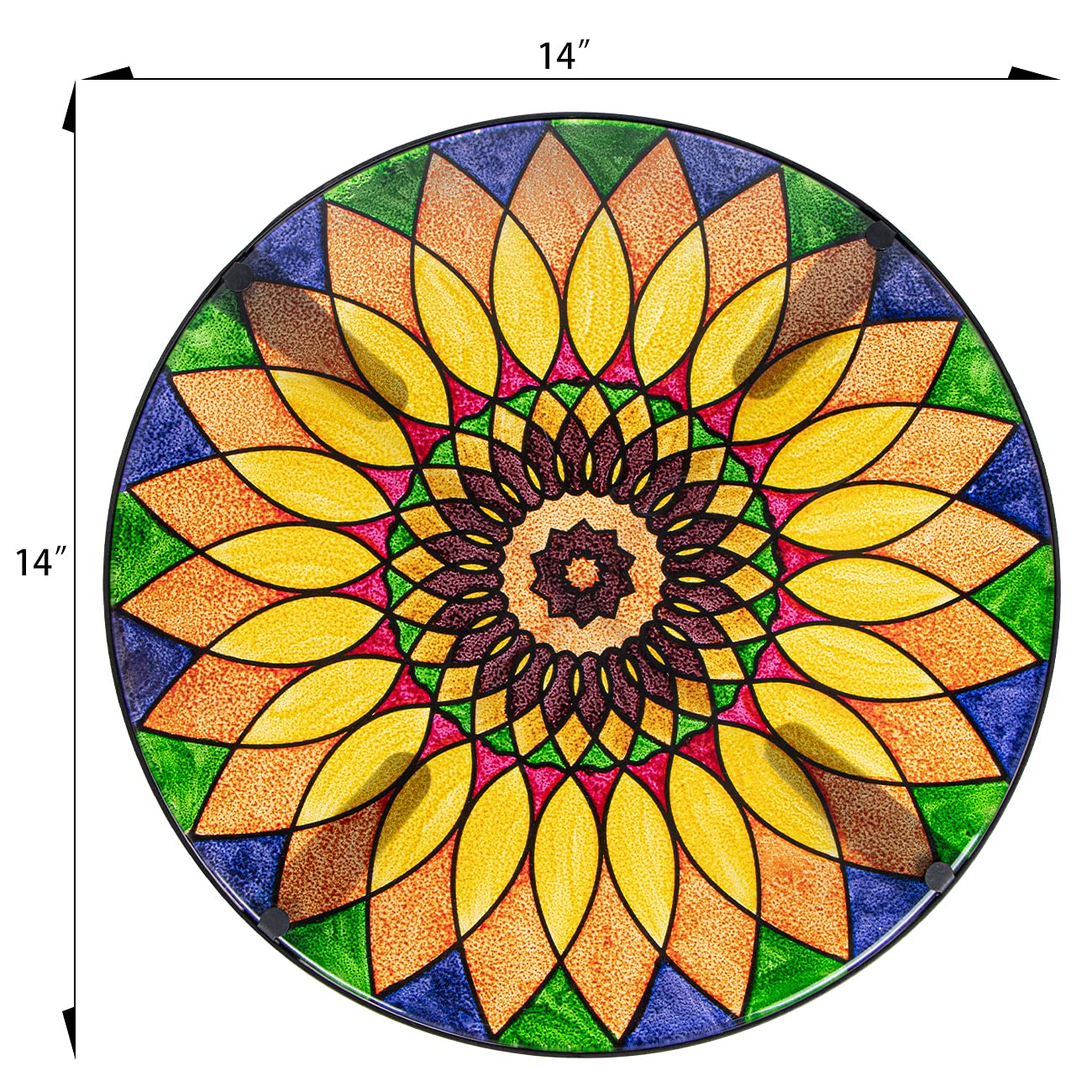 Lot De 2 Tables D'Appoint Rondes En Verre Et Métal - Design Mosaïque, Pour Balcon, Jardin, Salon Ou Terrasse (35x35x56 Cm)