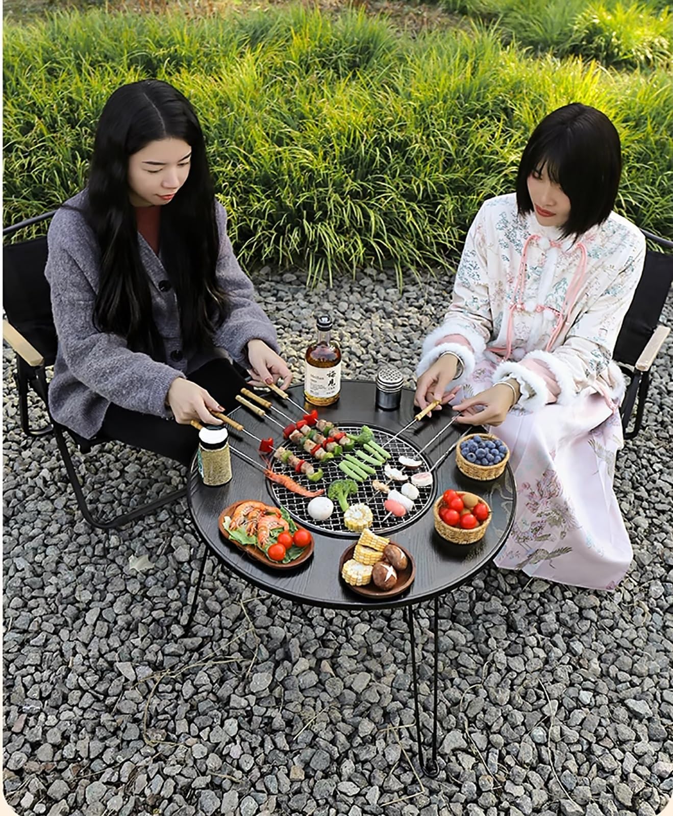 Griglia A Carbone Coreana,griglia Portatile Per Barbecue In Acciaio Inox,stufa A Carbone Antiaderente Con Griglia Multifunzionale,griglia Per Affumicatore Da Tavolo Per Esterni, Campeggio E Interno (