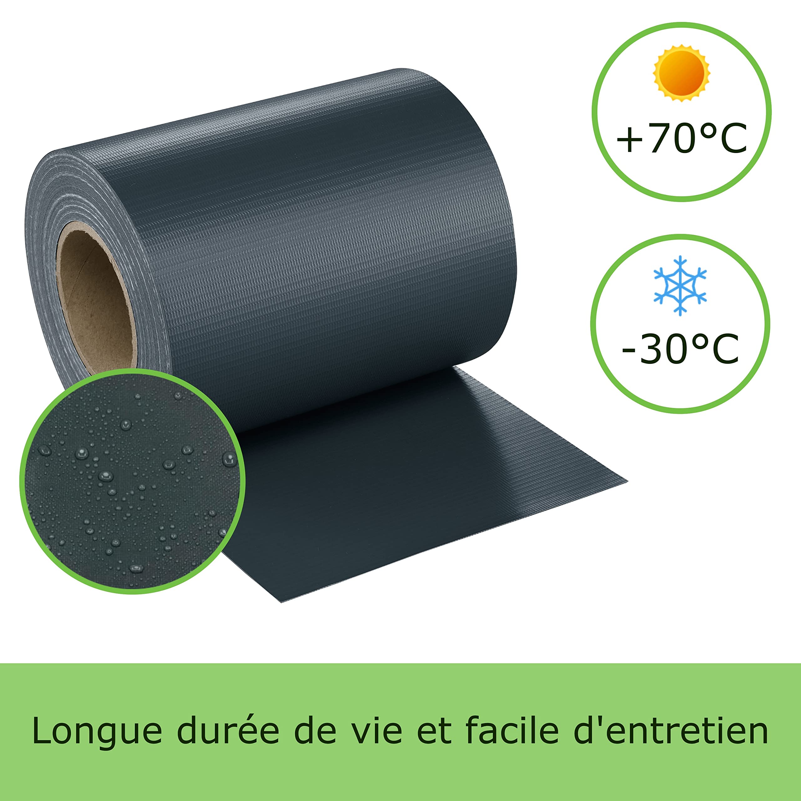 PVC WorkingHOUSE Brise-Vue pour Clôture Double Barre 650g/m² 35 m x 19 cm, Brise-Vue de Clôture, Décoration de Jardin, Résistant aux Intempéries, Sans Entretien