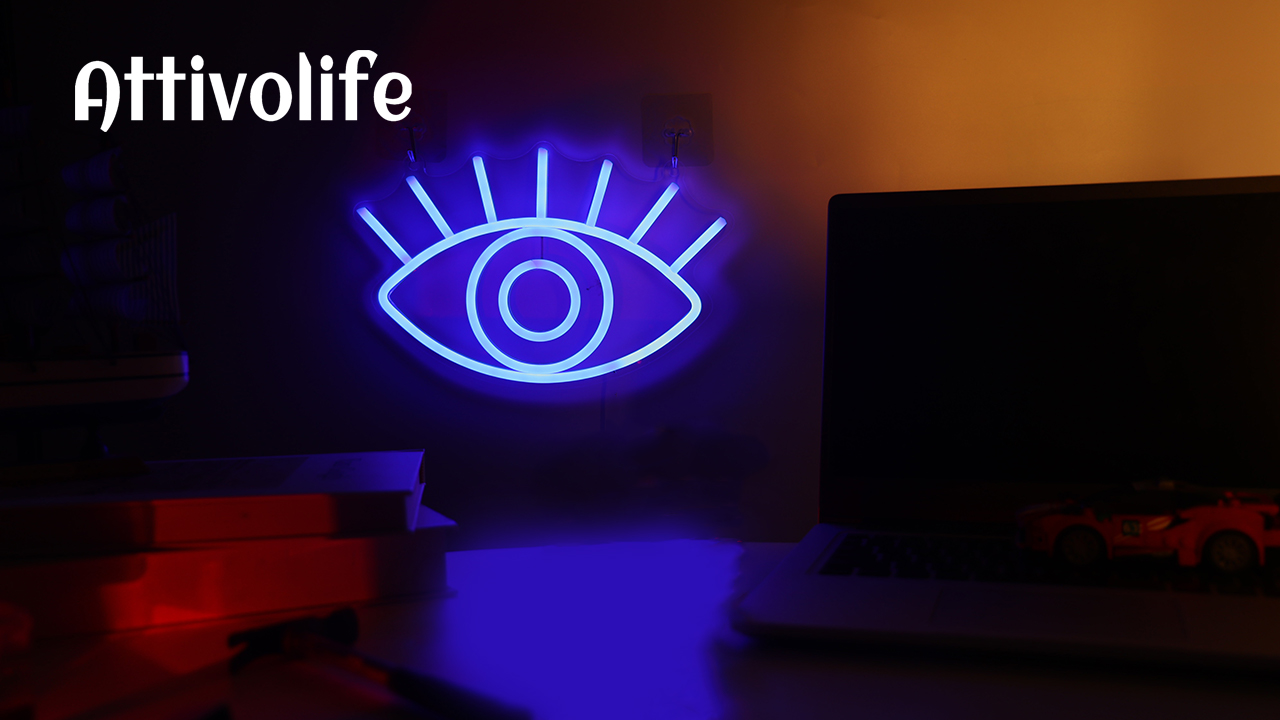 Insegne al neon con occhio di mano Evil Eye Mano Luce al neon rosa blu Led Insegne al neon per decorazione da parete Hamsa Insegna al neon USB Eye Neon segni per