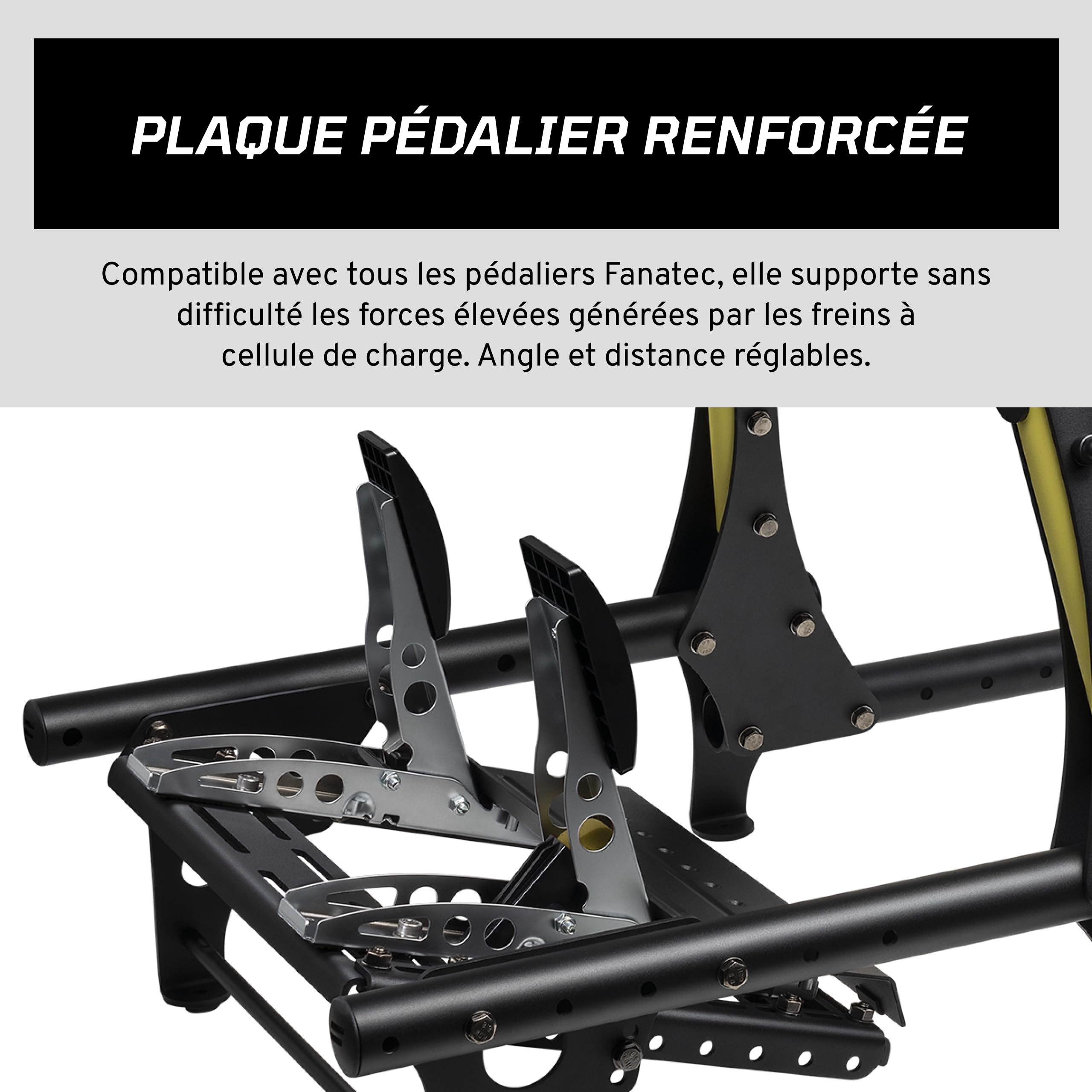 Fanatec Châssis de Simulation de Course Cockpit V1.5 – Noir | Châssis en Renforcée-acier et Aluminium, Pédalier Renforcée Supporte, Position de Conduite GT, Compatible Direct Drive