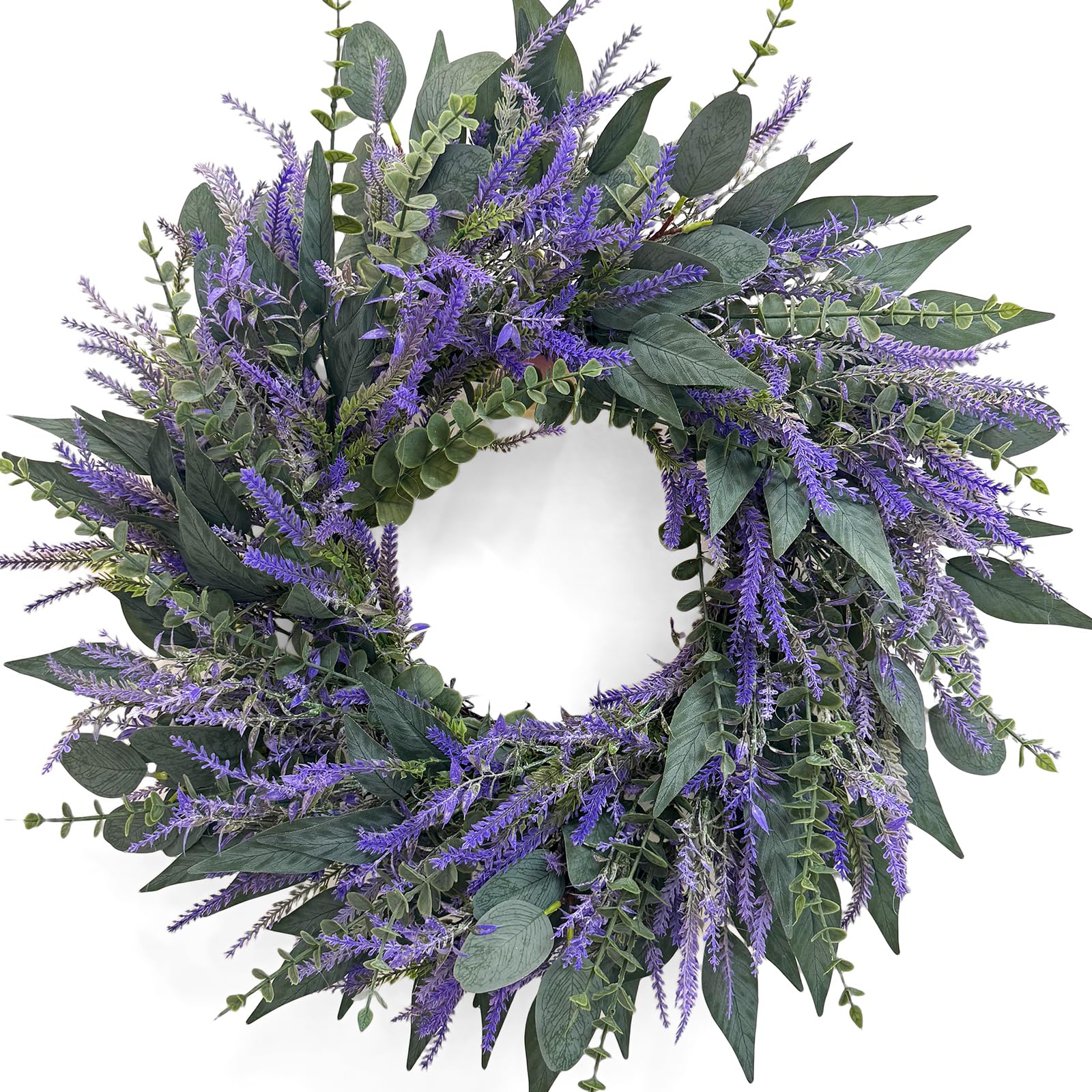 Photo 1 of 26 Inch Lavender Eucalyptus Wreaths for Front Door, Spring Summer Wreath,Large Eucalyptus Outdoor Wreath with Greenery Leaves for Porch,Wall,Holiday,Home Decor- Spring, Summer, Fall, All Seasons