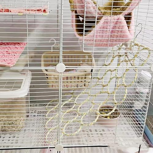 Miniatura 3 de Paquete de 2 redes de cuerda para ratas colgantes, juguete de columpio para pájaros, puente de escalera para escalada de loros para accesorios de