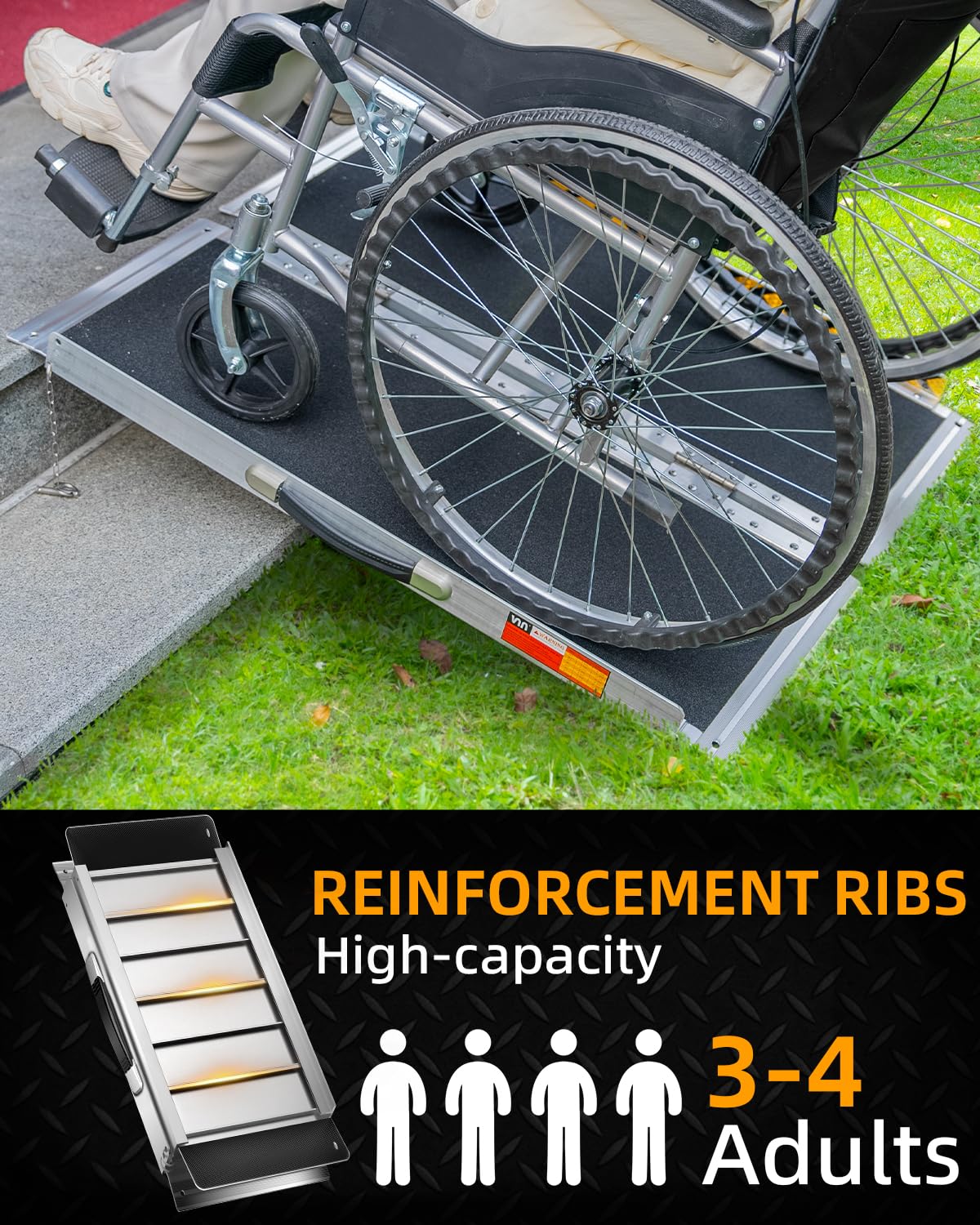 Portable Wheelchair Ramp - 3FT Aluminum Ramp -4