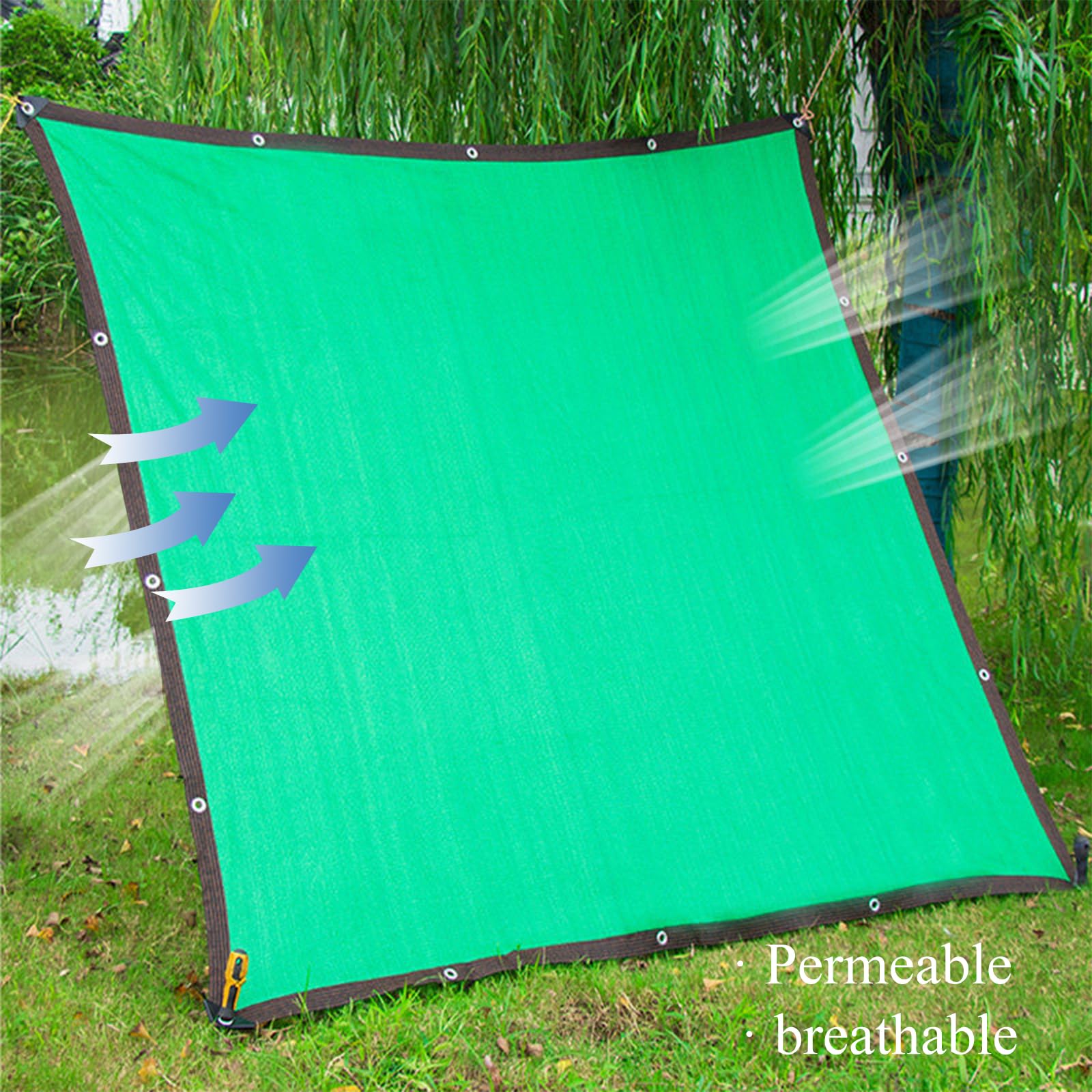 Malla de Sombra Resistente 4mx3m Malla de Sombra UV Reutilizable Tela Sombras Exterior 95% Bloqueo UV Transpirable para Invernadero Jardín Patio Huerto Cubierta (Verde)