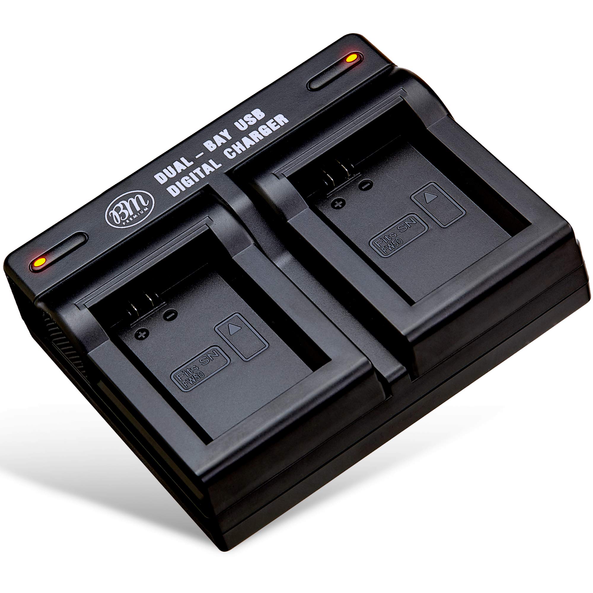BM Premium Cargador de batería de doble bahía NP-FW50 para Sony ZV-E10, A6100, A6400, DSC-RX10 IV, DSC-RX10 III, DSC-RX10 II, DSC-