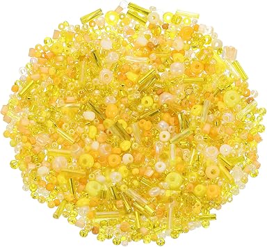 1500Pcs Mixed Glass Beads, 2-4 mm Mini Tube Bugle Loose Crafts Beads with Hole, Bulk Spacer Bead for DIY Craft Making, Coffee