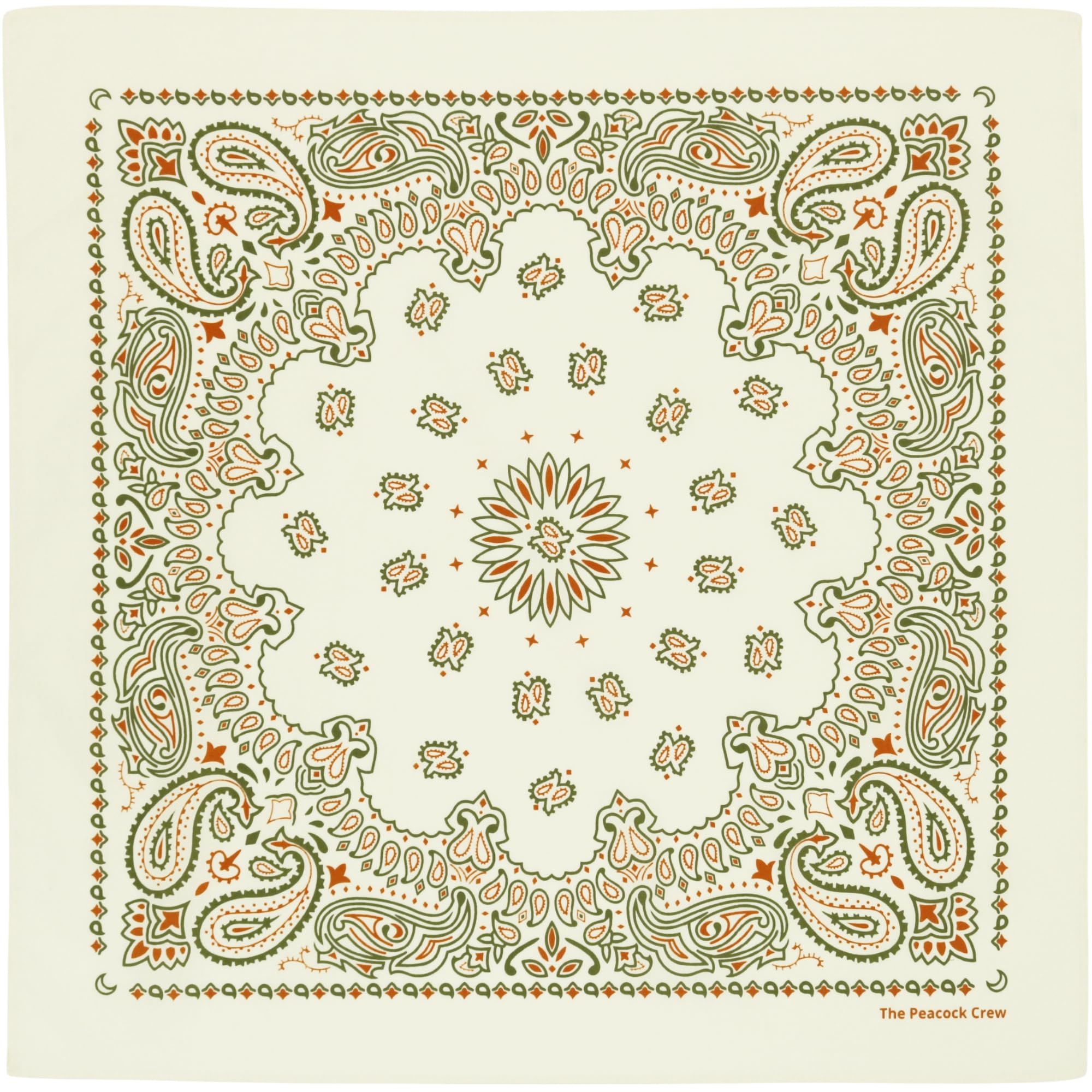 The Peacock Crew Premium Soft Cotton Designer Bandana for Men and Women 22x22 in