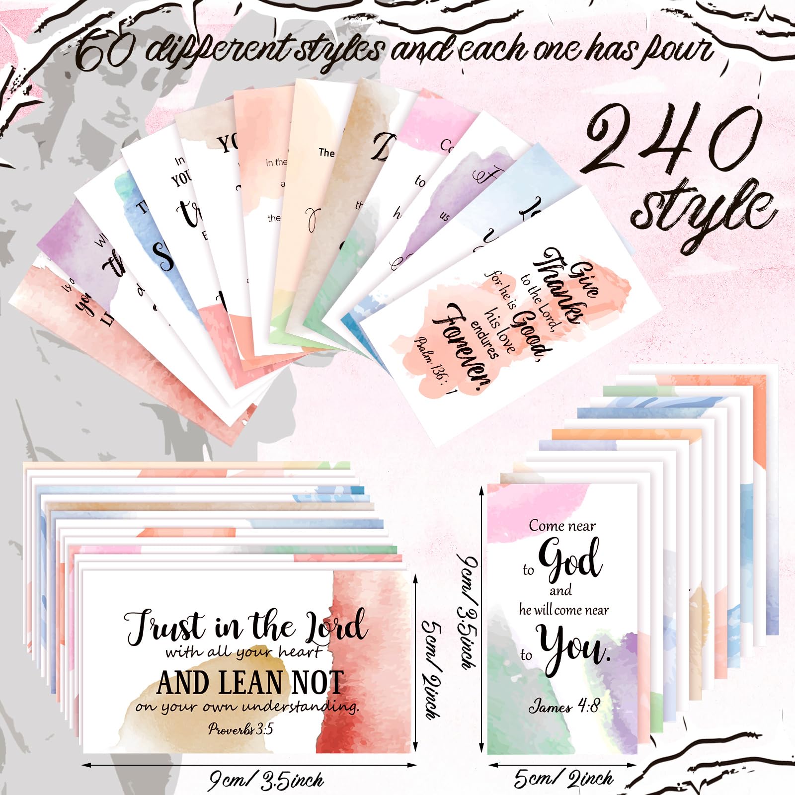 Holy Cards Estune 240 Tarjetas De Versículo Bíblico Con Escritura Completa A Versiculos Biblicos