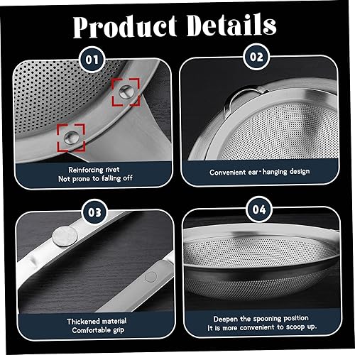 Miniatura 6 de 2 tamices de malla de acero inoxidable, tamiz fino de harina para hornear, cocinar y té, mini coladores de acero inoxidable 304, colador para quinua