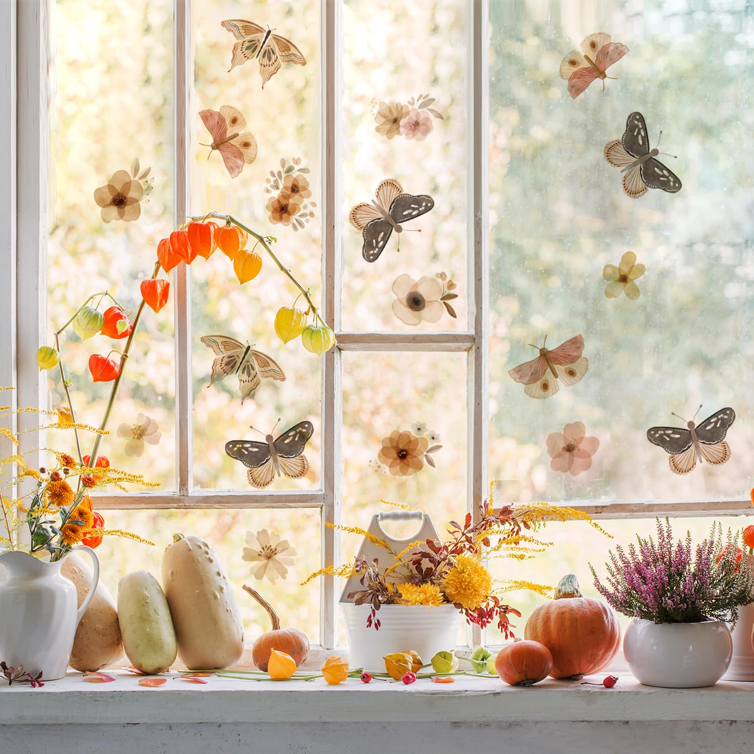 Neukids Butterfly Wall Stickers，72pcs Butterflies and Flower Wall Decal Peel and Stick Children's Nursery Stickers Walls Girls Baby Toddler Room Decor