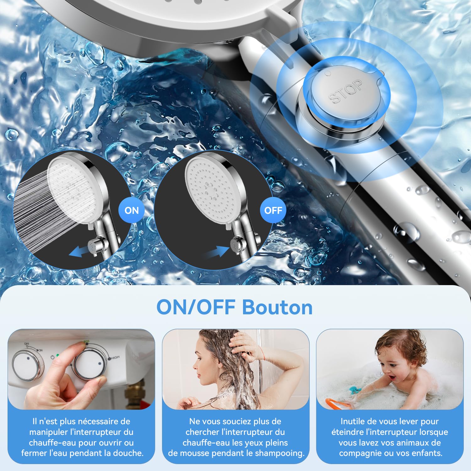Magichome Douchekop met filter, hogedruk handdouche 6 straalsoorten, waterbesparend met filtratie in 25 lagen voor hard water, restchloor, bacteriën, zware metalen