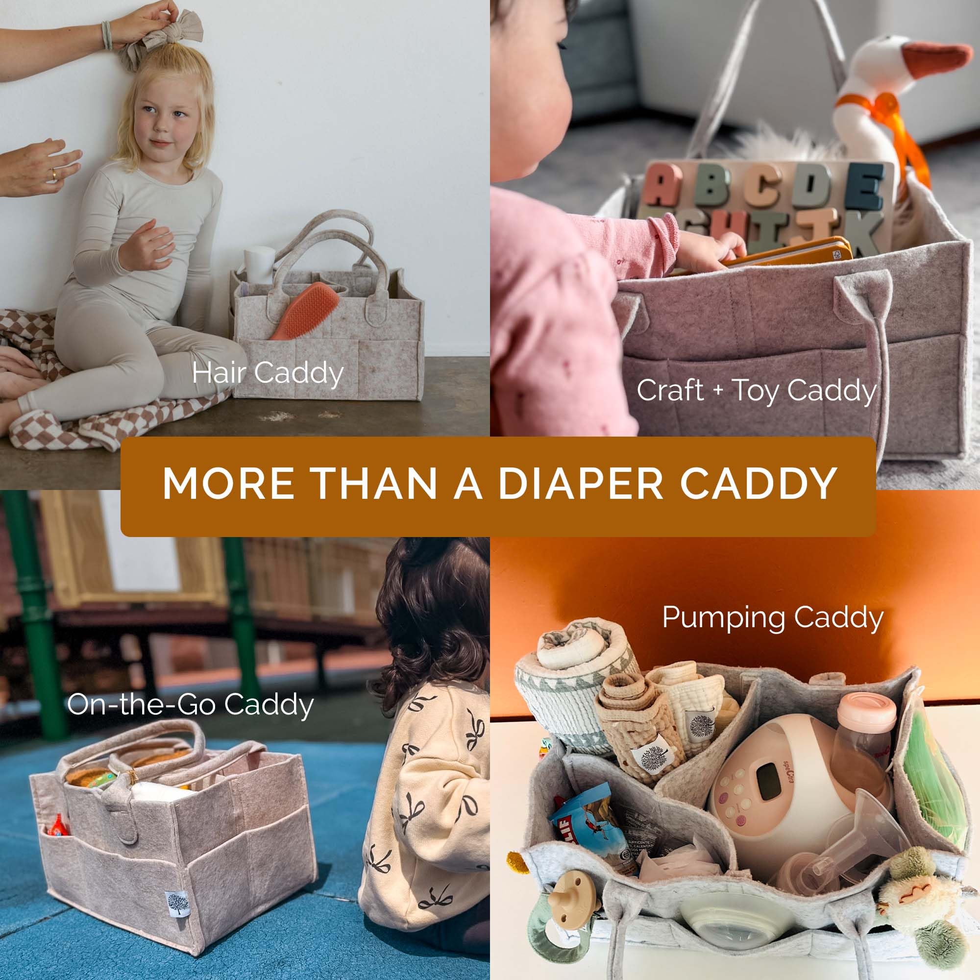 Parker Baby Co. Windeltasche – Aufbewahrungsbehälter für Kinderzimmer und Auto-Organizer für Windeln und Feuchttücher – Haferflocken, groß