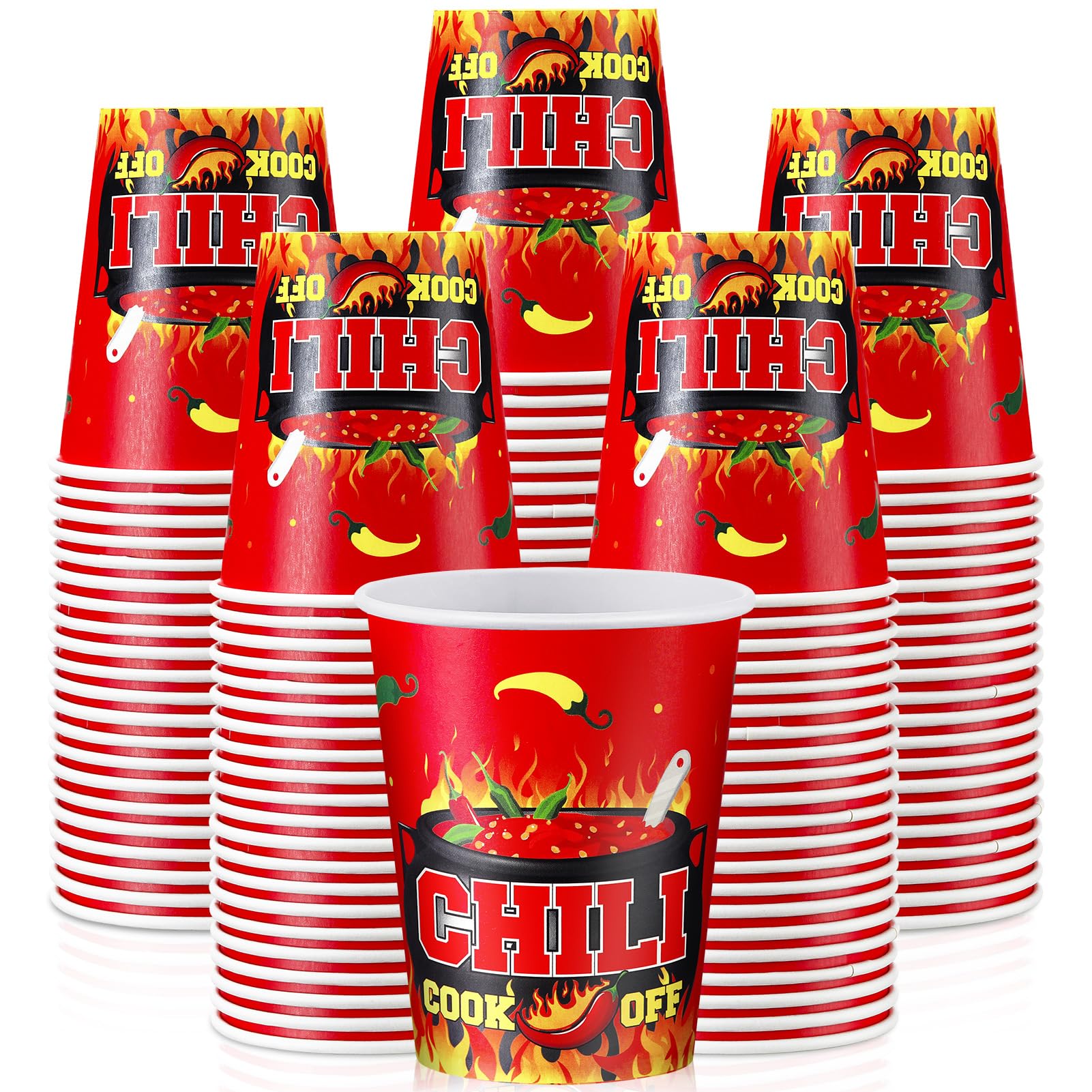 24 Pcs Chili Pepper Whirls - Red Pepper Party Decorations For Cook Offs