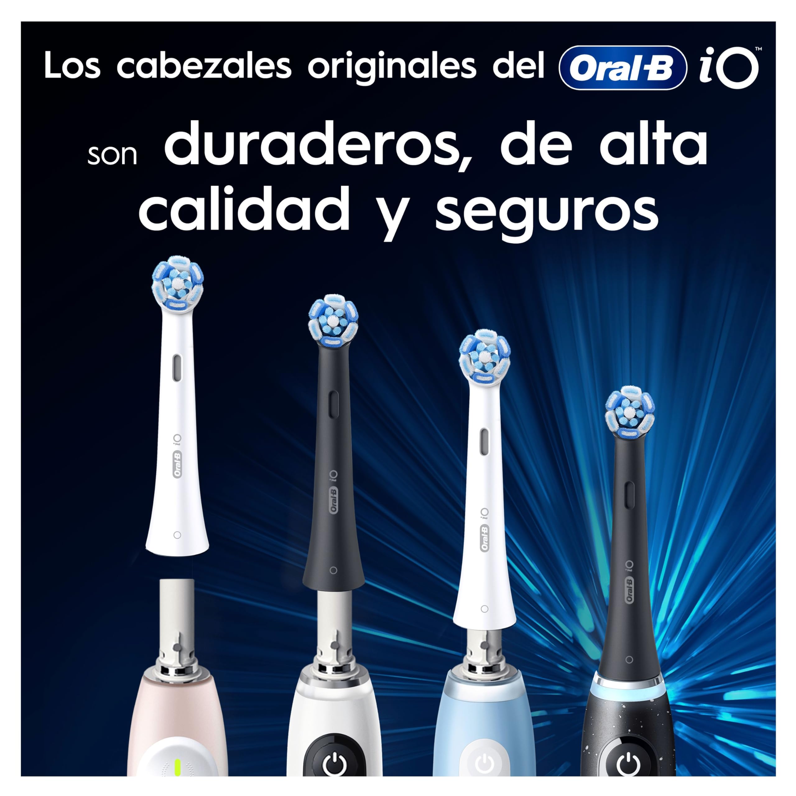 Oral-B Series iO Ultimate Clean Cabezales De Recambio Originales, Pack de 6 Recambios Negros Para Cepillos De Dientes Eléctricos Oral-B iO, Eliminación Profunda De La Placa Bacteriana