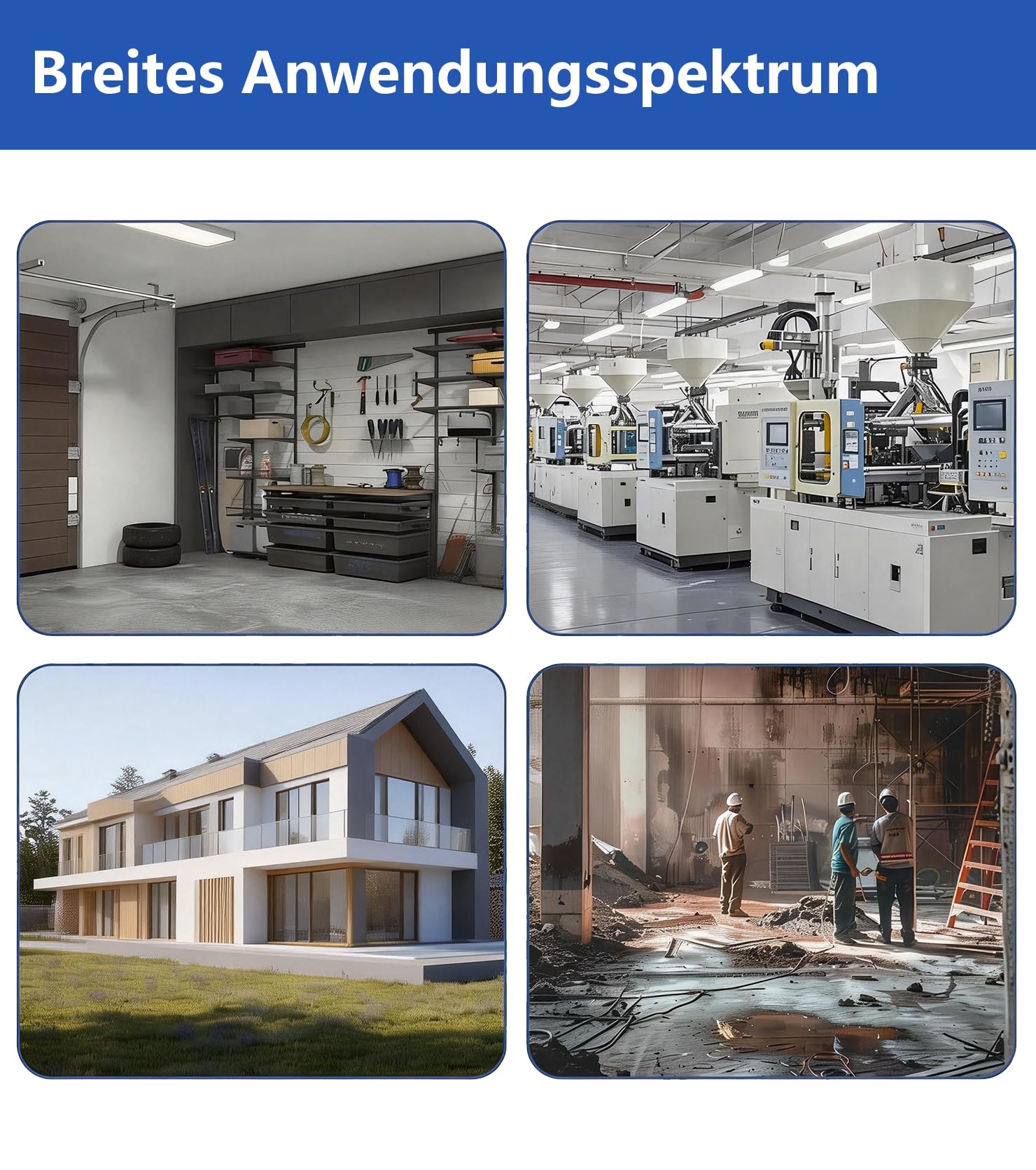 Répartiteur mural pré-câblé avec 4 prises de 230 V 16 A Montage en saillie Schuko IP44 Étanche pour chantiers de construction, maison, industrie, intérieur et extérieur