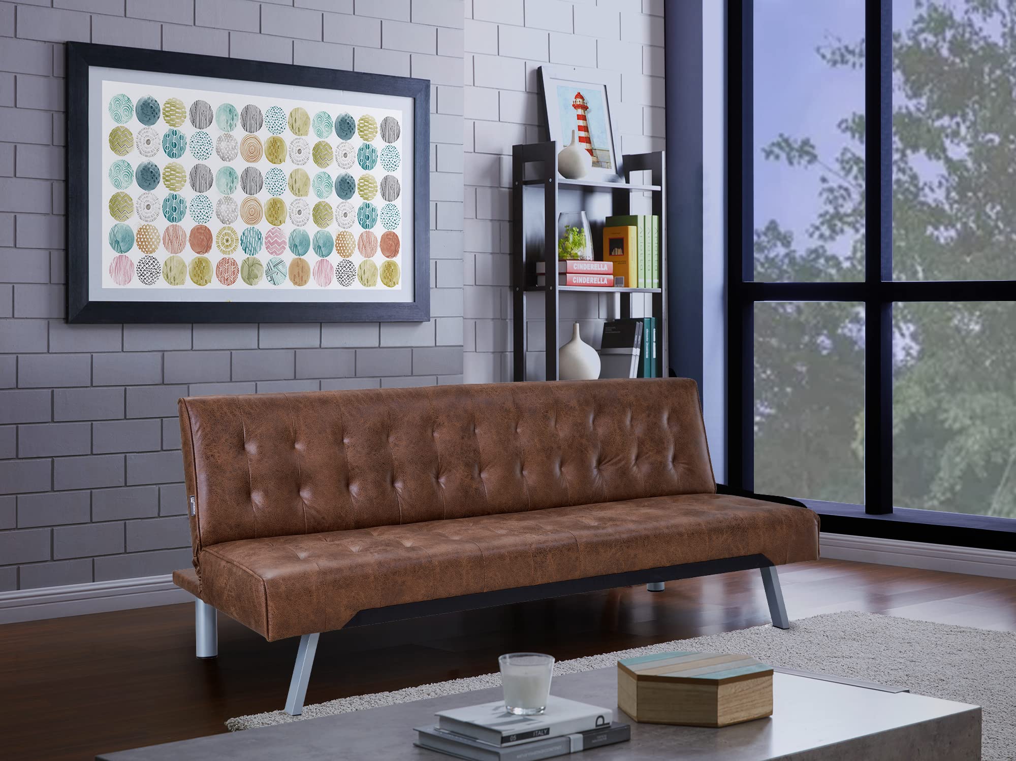 AVANTI TRENDSTORE Pedrilla - Divano elegante con funzione letto 1 piazza, in similpelle disponibile in diversi colori, dimensioni: LAP 180x80x77 cm