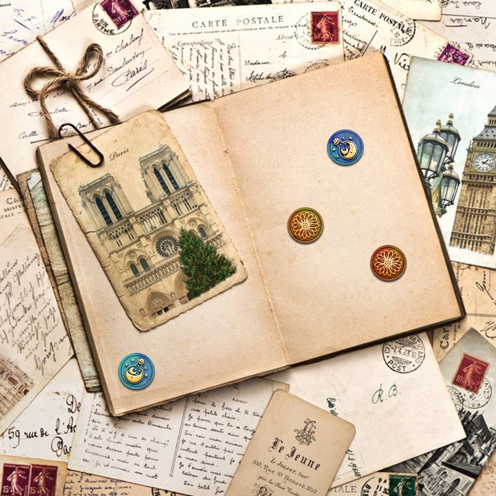 Wachssiegelstempel 15mm - 2-seitig Mit Biene & Schmetterling Aus Messing