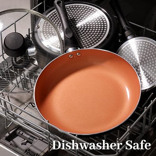 Miniatura 8 de Juego de ollas y sartenes de cerámica, juego de utensilios de cocina antiadherentes, juego de ollas y sartenes antiadherentes (con-inducción)