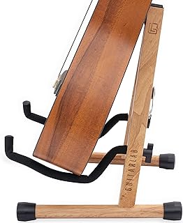 Guitar Lab Guitar Stand Floor - Wooden Electric Guitar Stand, Acoustic Guitar Stand, Bass Guitar Stand, Classical, Ukulele, Banjo - Floor Stand - Single Wooden Guitar Stand, Guitar Accessories