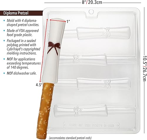 Miniatura 5 de CybrTrayd Moldes de caramelo de chocolate – Paquete de moldes de graduación No. 2-3 piezas – Incluye instrucciones (idioma español no garantizado)