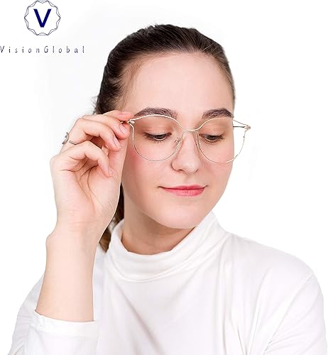 Miniatura 5 de VisionGlobal Lentes de bloqueo de luz azul para mujer, antifatiga ocular, lectura en computadora, elegante marco ovalado