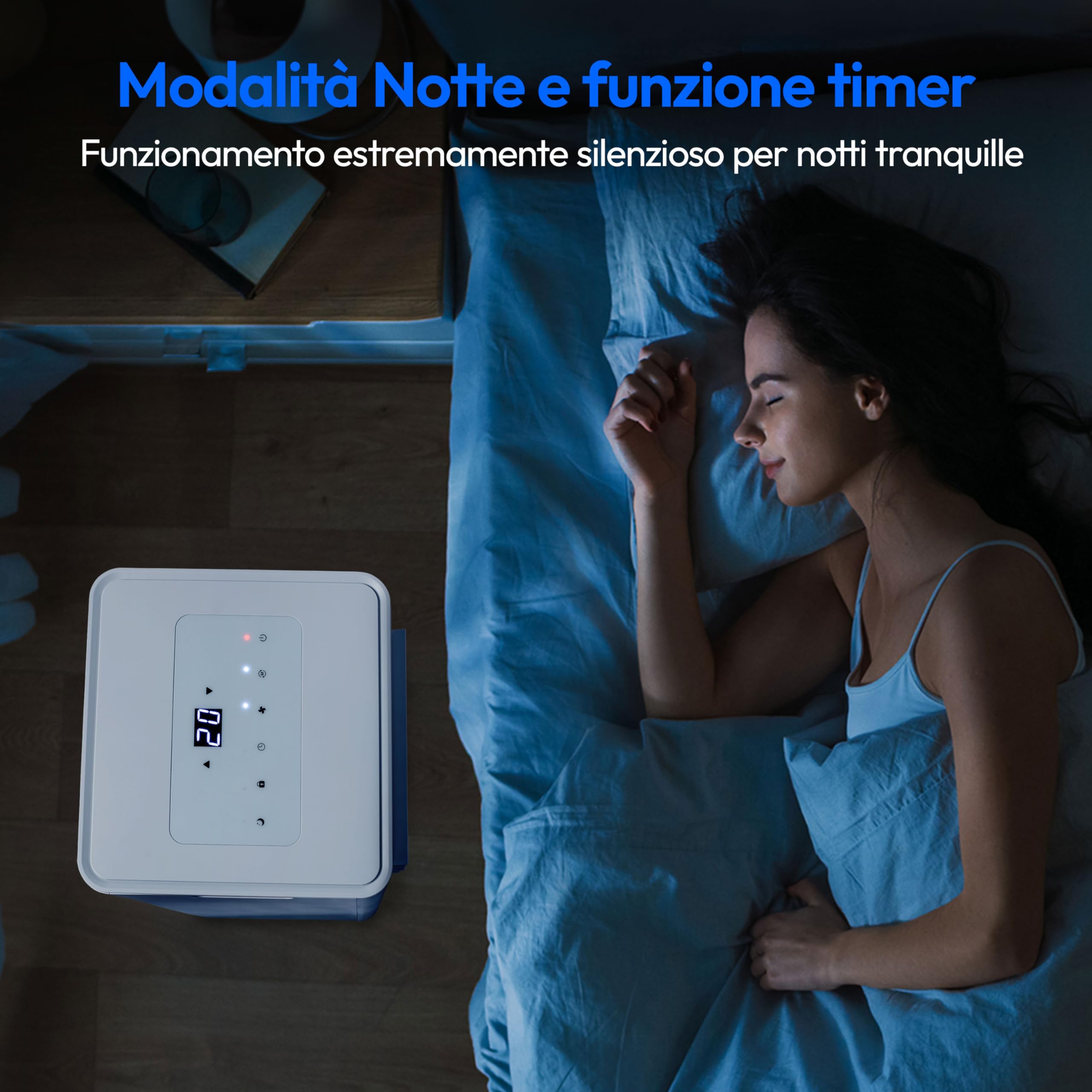 MEDION Condizionatore Portatile E701 (7000 BTU 3-in-1, raffreddamento, ventilazione, deumidificazione, modalità notturna, schermo a LED, con telecomando e kit installazione, MD 37730)