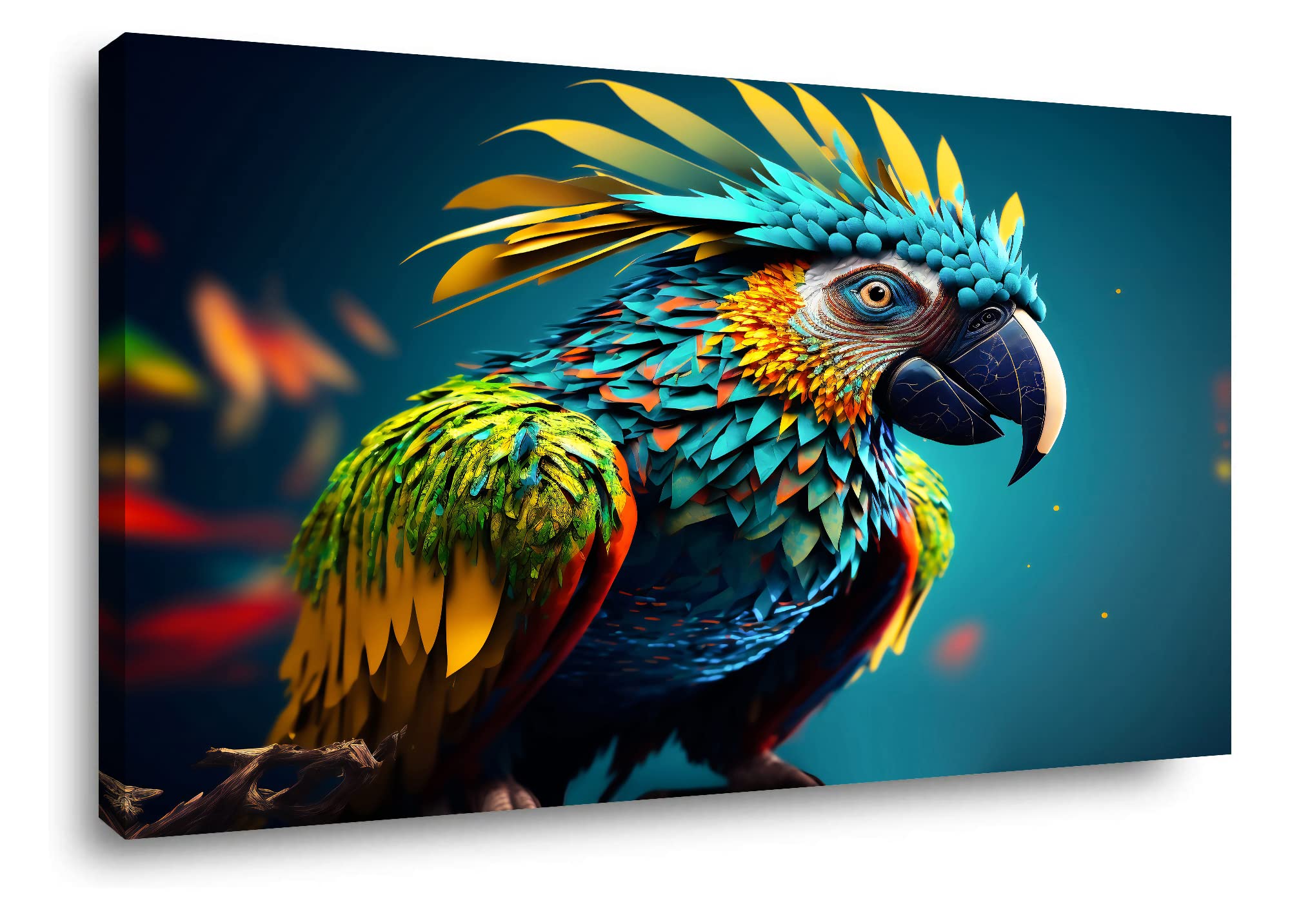 Visario No. 4057 Canvas Picture 80 x 60 cm Parrot Bird Multi-Coloured