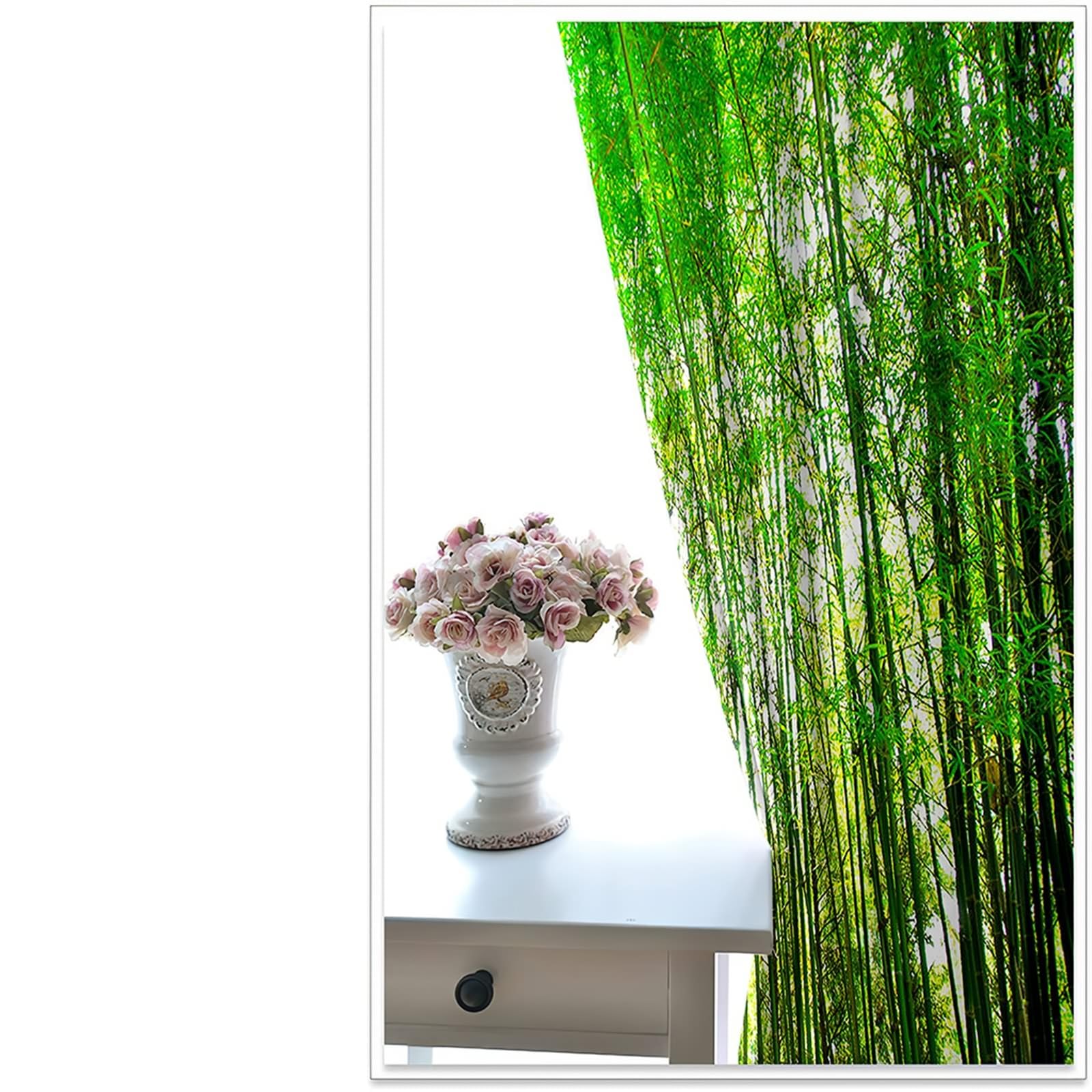 Gualiy Rideaux Chambre Occultant, Rideau Salon Fenetre Paysage Arbres Natures Rideau Vert Lot de 2 137x183cm