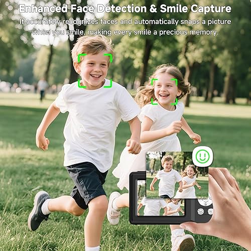 Miniatura 4 de Cámara digital, cámara selfie de doble pantalla de 56MP 2.7K con zoom de 16X, 20 filtros y antivibración, cámaras digitales portátiles de apuntar y