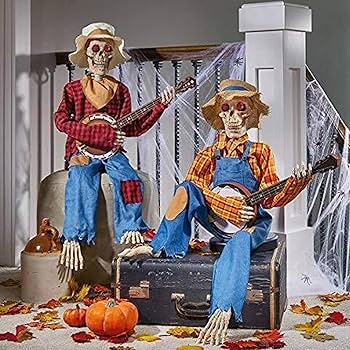 Amazon.co.jp: ハロウィン発光スカルギターデコレーション