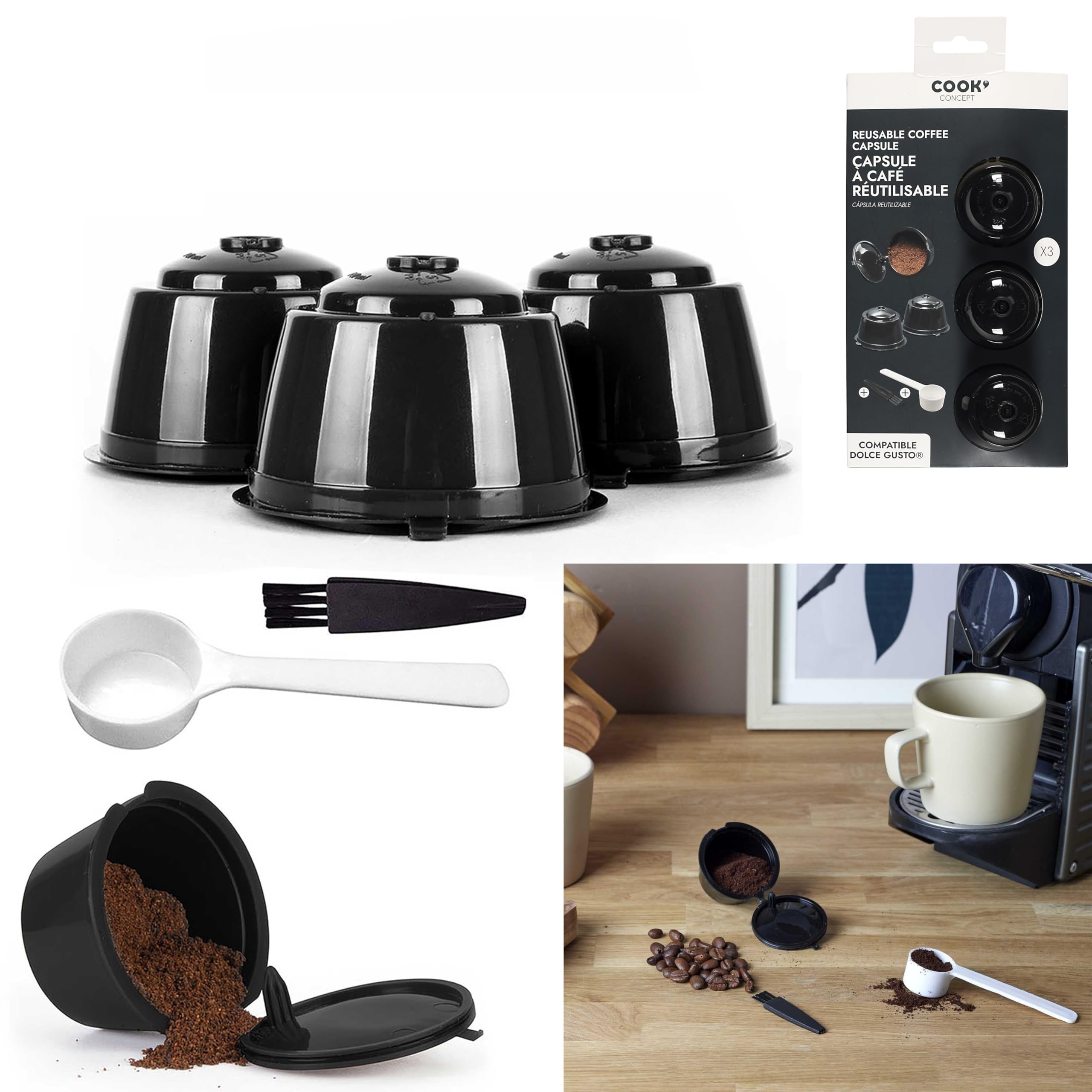 Cmp Dolce Gusto Kapsułki do Kawy, Czarny, 3 Sztuki