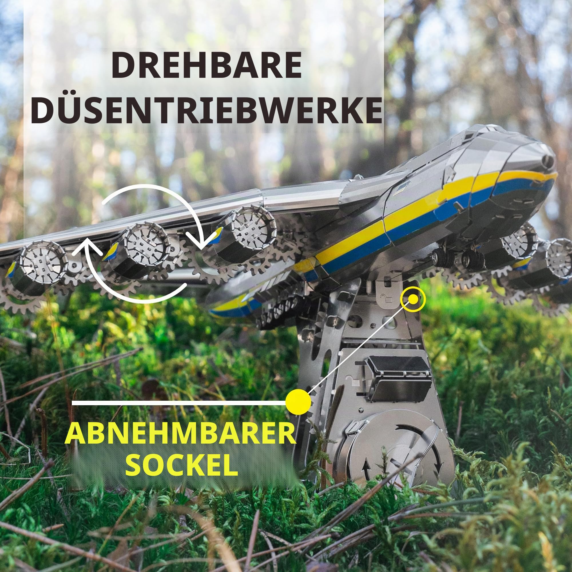 Antonov Mriya AN-225, offizieller DIY-Mechanischer Modellbausatz, Frachtflugzeug, 3D-Modellbausatz, Arbeitsmodell UKRAINIAN DREAM von Metal Time