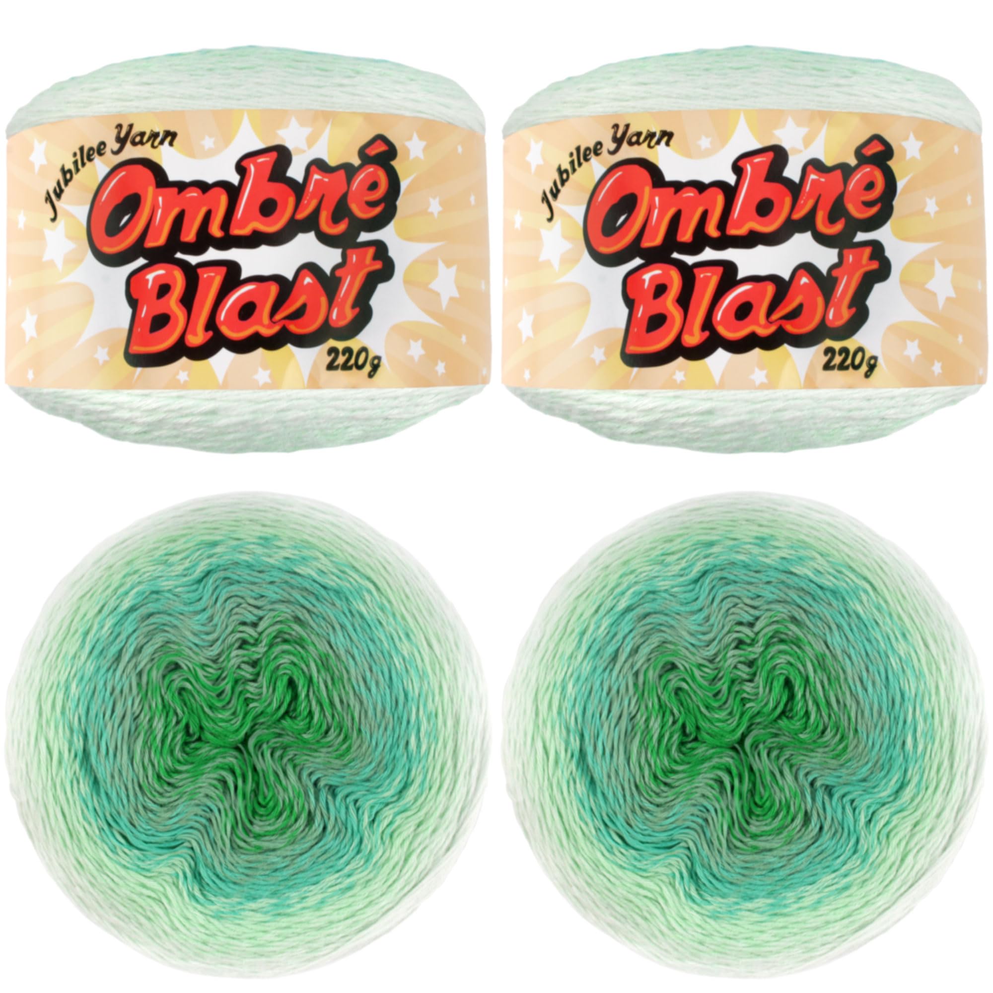 Hilo Ombré Blast para tejer mantas de bebé JubileeYarn tono Sueño 220g dos piezas