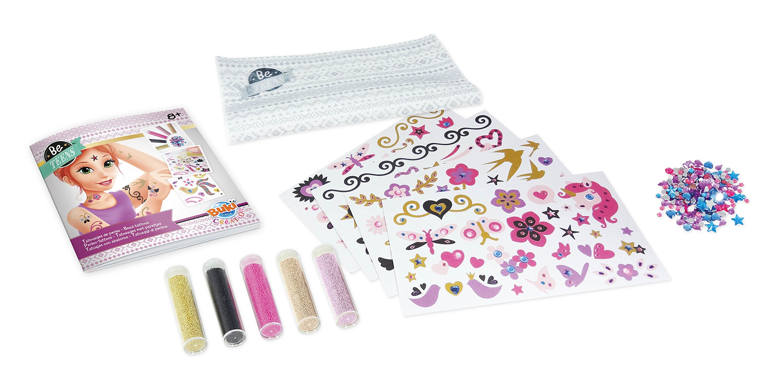 Buki France Be Teens Bead Tattoos. Add Beads & Diamantes to Your Water Resistant Tattoo. Easy to Apply. Instructions & Accessories Included. Arts & Crafts for Kids. Suitable for Boys & Girls 8+ - Image 4
