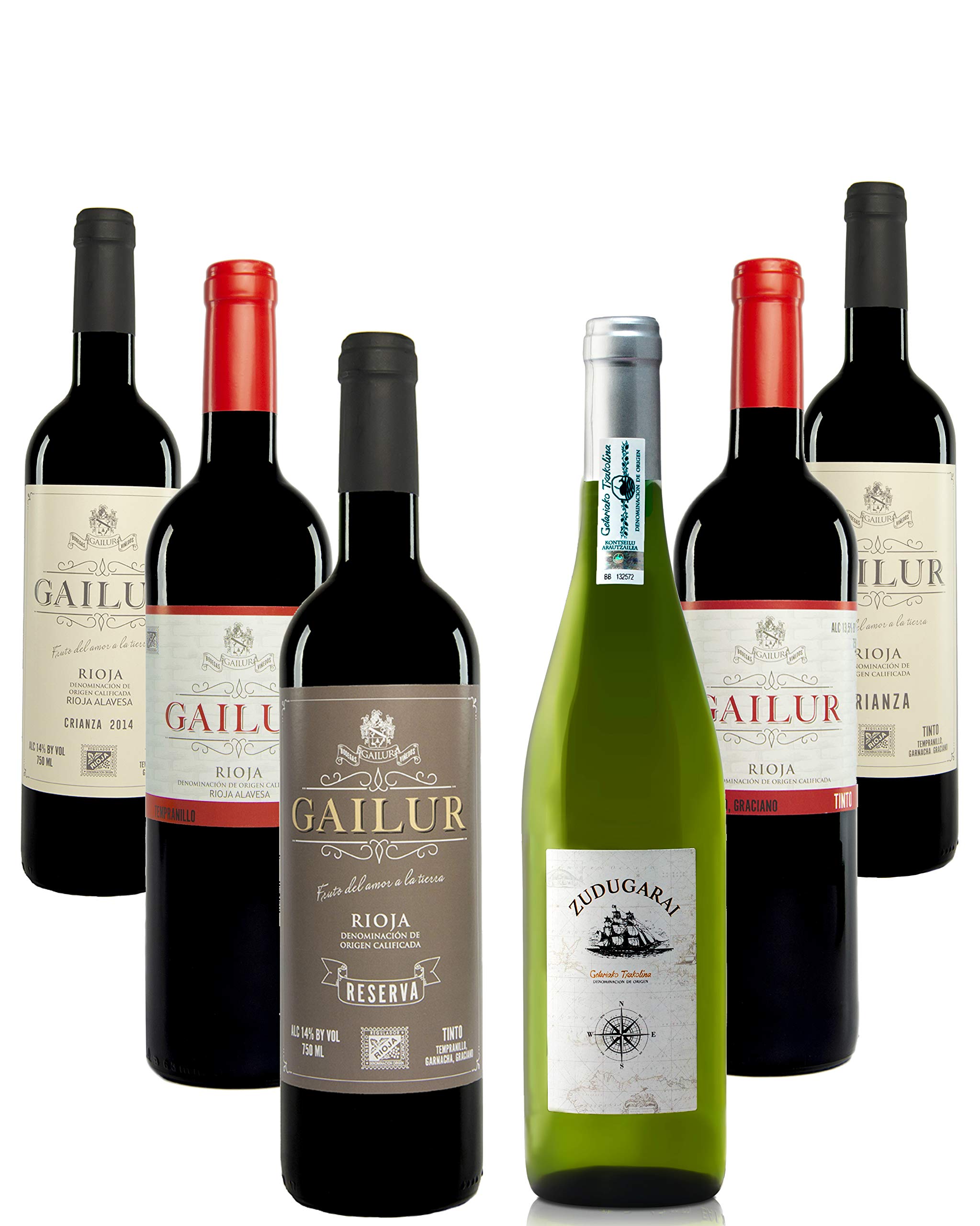 Pack de 6 botellas mixtas (Rioja, Rioja Alavesa y Txakoli)