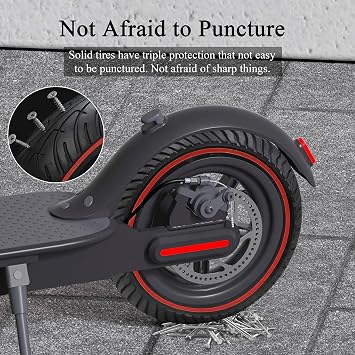8 1/2 Scooter Solid Tires, 8.5 Solid Tire for Electric Scooter, 8.5 Inch Electric Scooter Replacement Wheels Honeycomb, 50/75-6.1 Non-pneumatic (Red_1PC_01)