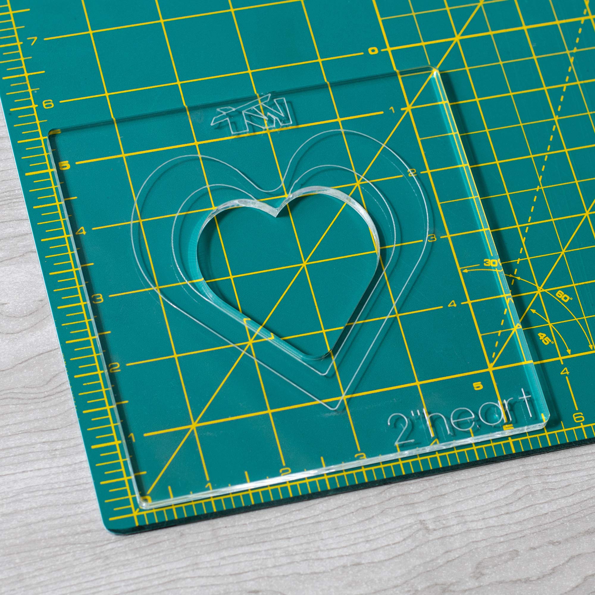 Woodworking Router Template – Acrylic Heart Inlay Guide, 1/4″ Thick, 9-in-1 Versatile Tool For Carpentry & DIY