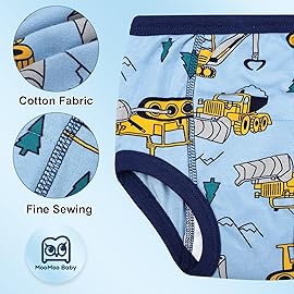 MooMoo Baby Training Underwear 10 Packs Absorbent Toddler Potty Training Pants for Boys Cotton Big Size 9T