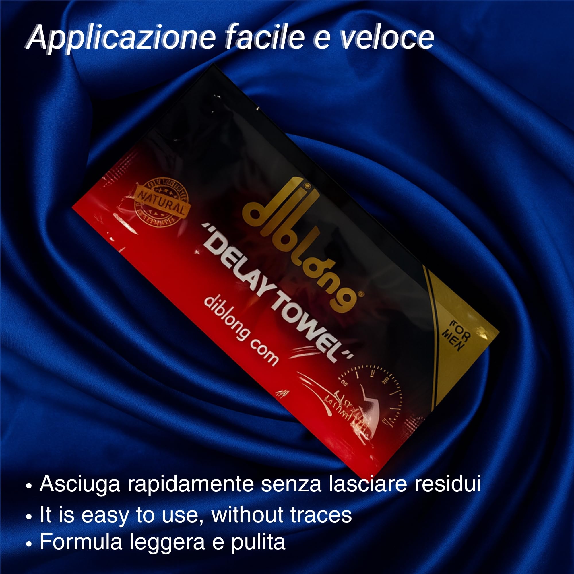 Diblong Afrodisiaco Premium Delay Towel (1 Confezione, 24 Salviette) – Erboristiche con Ginseng, Guaranà e Oli Naturali – Salviette Intime Senza Alcol – Formato Bustina Discreta – Prodotto in Turchia