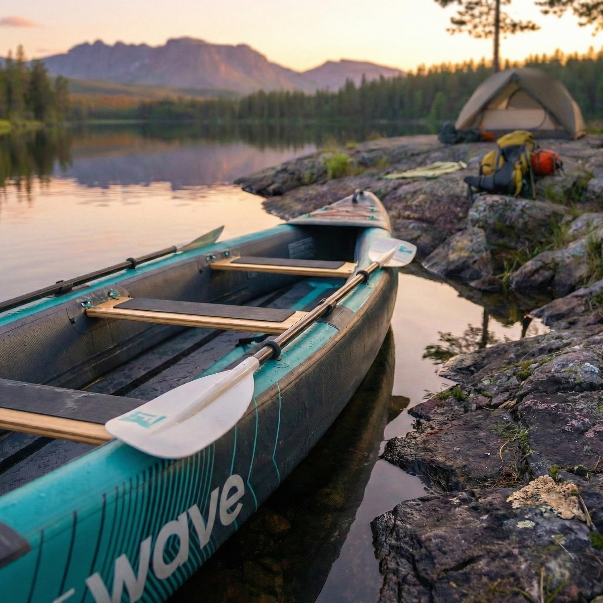 Venturer Canoë gonflable – Kayak pour 2/3 personnes | Design ultra durable | Ensemble complet avec pagaie, pompe et sac à dos | Idéal pour les lacs, les rivières et les aventures côtières