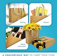 Vista 5 de Simply Green Solutions - Bolsas de papel kraft reutilizables, bolsas de papel marrón lavables, para compras o bolsas de almuerzo, 350 GSM de grosor