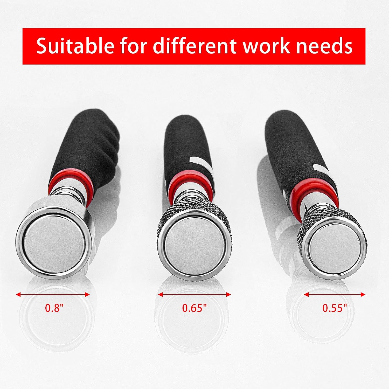 Magnetic Pickup Tool 3PCS Extendable Magnet Stick with 10LB 15LB and 20LB Telescoping Magnet Stick Tool, Gift for Men