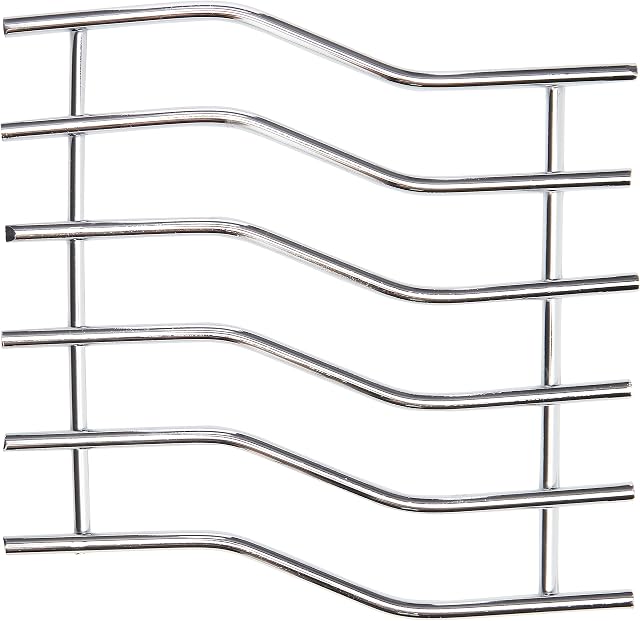 APOLLO THE HOUSEWARES BRAND Chrome Trivet WAVE, Heat Resistant, For Saucepans, Pots, Pans, Plates, Size: 20x20x1cm, Chrome