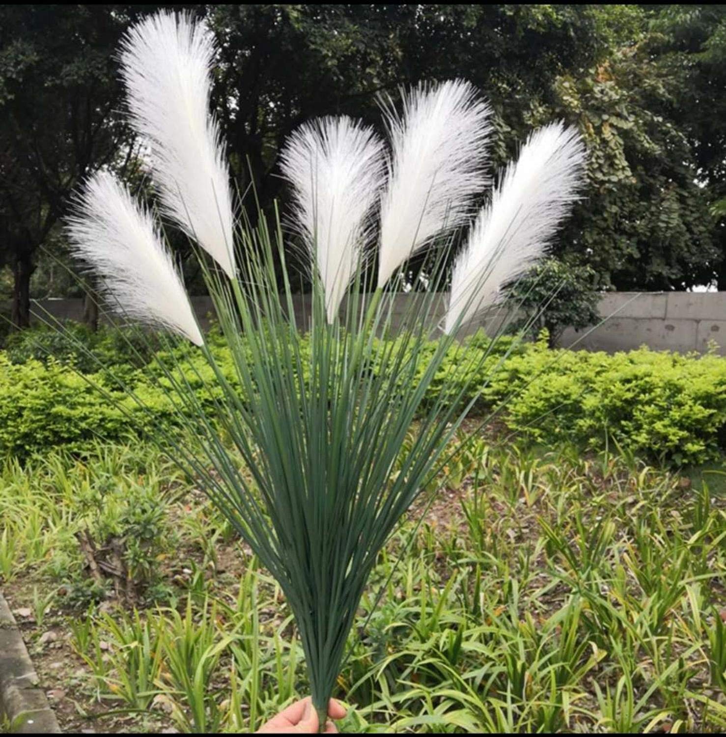ZAW Palme, 90 cm, 5 Gabeln, groß, künstliche Schilfgras, Pflanzen, Kunststoff, weiß, Hochzeitsblume, Bastelmaterial, Büro, Heimdekoration, Zubehör, künstliche Pflanzen (Farbe: Rosarot)