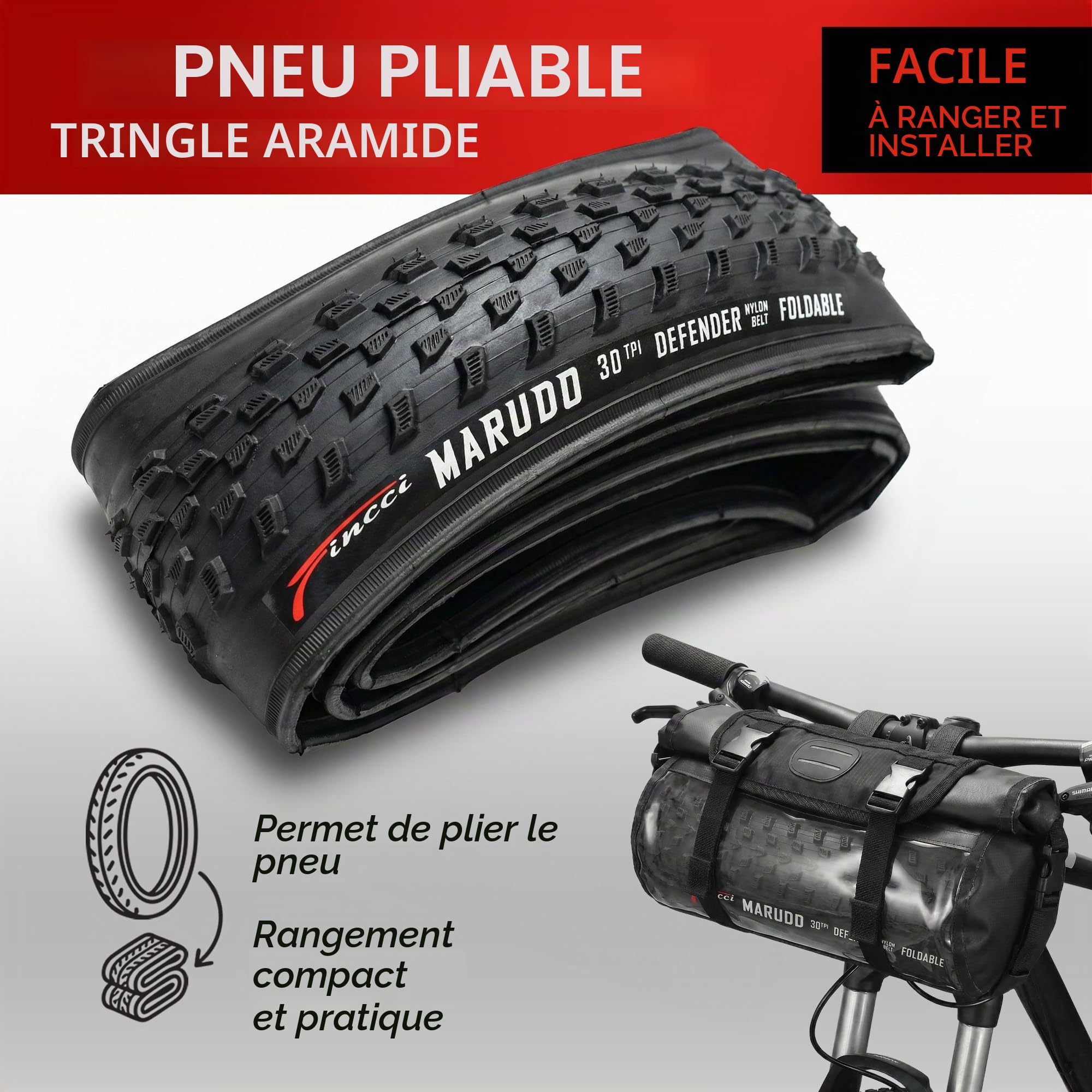 Fincci Pneu VTT 29x2.10 Tringle Acier Anti-Crevaison LVL3 XC (Lot de 2) | Pneus VTT Renforcés 29x2.10, Tringle Acier et Protection LVL3 - Pour XC, Sentiers Légers et Usage Quotidien - Lot de 2
