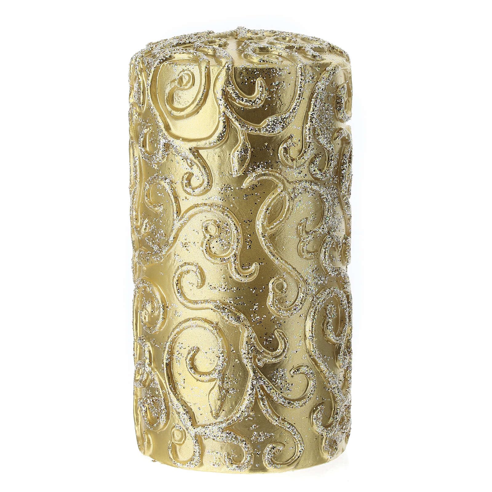 Holyart Świece bożonarodzeniowe: Świeczka dekoracja barokowa złota, śr. 5 cm