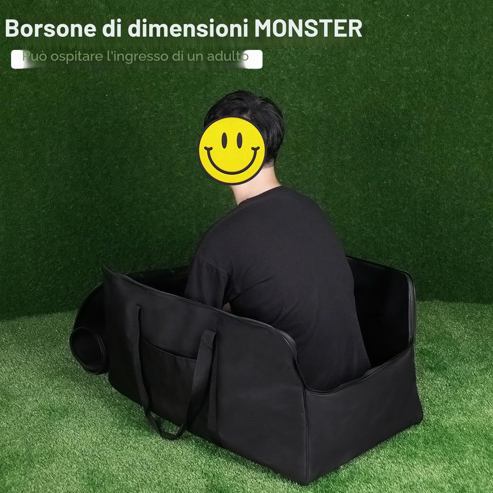 Borsone Extra Large da 160 L, Resistente, di Grandi Dimensioni, Nero, 82,6 cm, 32.6 Inch